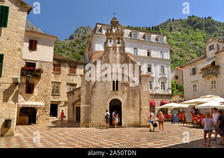 Alte Kirche von St. Lukas in Kotor, Montenegro. Stockfoto