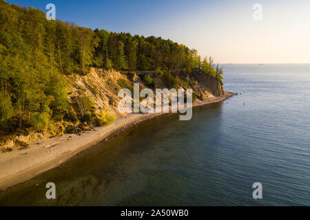 Luftaufnahme auf der berühmten Klippe in Gdynia Orlowo. Stockfoto