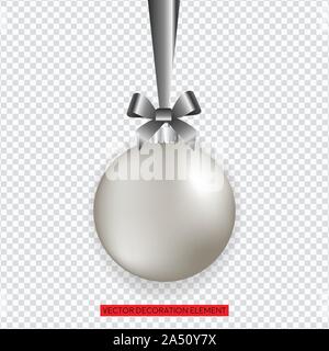 Weihnachten Weihnachtsdekoration Schmuckkugel isoliert auf transparentem Hintergrund Stock Vektor