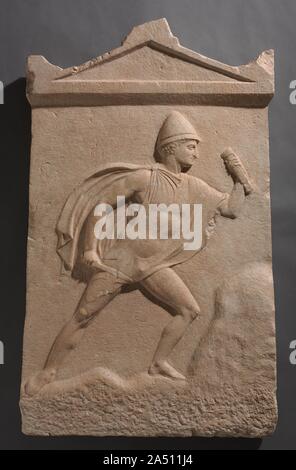 Grab Stele von einem Krieger, C. 390 v. Chr.. Stockfoto