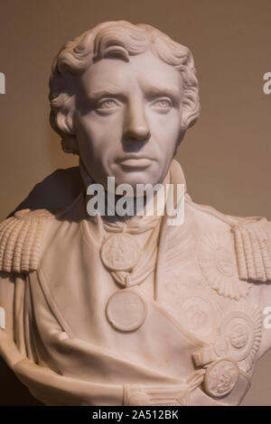 England, London, Greenwich, Queen's House Museum und Kunstgalerie, Anfang des 19. Jahrhunderts Marmorbüste von vizeadmiral Horatio Nelson von Franz Thaller und M Stockfoto