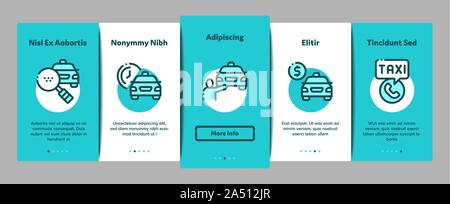 Online Taxi Onboarding Elemente Icons Set Vector Stock Vektor