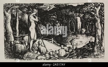 Ideale pastorale Leben, 1829. Stockfoto