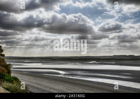 Blick über die Somme Estuary von Le Crotoy in Richtung St Valery sur Somme Stockfoto