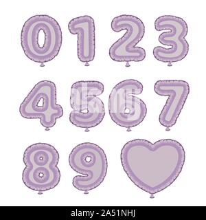 Der Vektor Folie Luftballons. Die Zahlen von eins bis zehn Stock Vektor