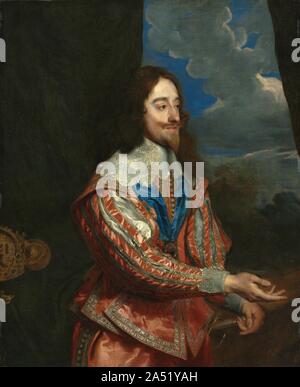 Porträt von Charles I (1600-1649), aus dem 17. Jahrhundert oder später. Dies ist ein Fragment einer Kopie von van Dyck's Portrait von 1632. Ursprünglich ein doppelporträt, das Gemälde enthalten würde, Charles habe ich Frau, Königin Henrietta-Maria. Ein eifriger Sammler, Charles I lockte viele wichtige Künstler wie Van Dyck und Rubens, vom Kontinent nach England. Charles war ich in 1649 enthauptet; jedoch, die Monarchie wurde später im Jahr 1660 von seinem Sohn, Charles II. Stockfoto