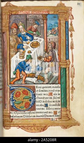 Gedruckte Buch der Stunden (Gebrauch von Rom): fol. 73 r, Lazarus, 1510. Stockfoto