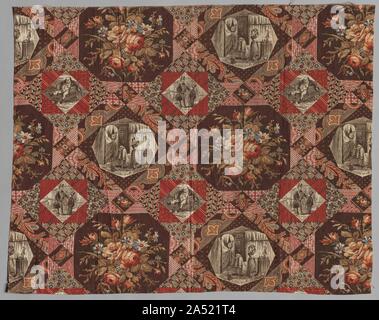 Walze bedruckte Baumwolle Textil, 19. Stockfoto