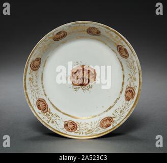 Untertasse von Oliver Wolcott, Jr. Kaffee Service (1 von 6), 1785-1805. Stockfoto