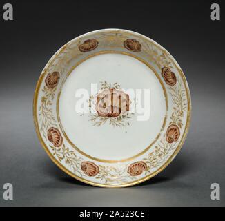 Untertasse von Oliver Wolcott, Jr. Kaffee Service (4 von 6), 1785-1805. Stockfoto