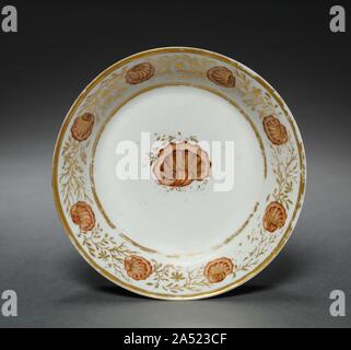 Untertasse von Oliver Wolcott, Jr. Kaffee Service (5 von 6), 1785-1805. Stockfoto