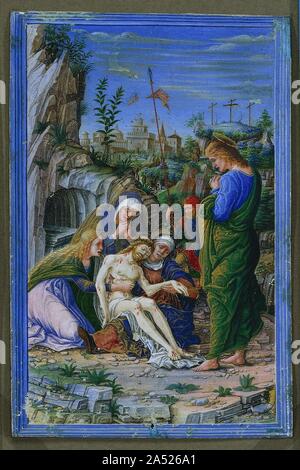 Zweiflügelig aus einem Buch von Stunden: Pieta, C. 1475-1485. Stockfoto