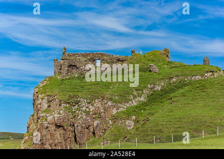 Duntulm Castle Ruins, Trotternish, Isle of Skye, Schottland Stockfoto