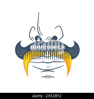 Bannerfor ßtsein Monat November Prostatakrebs mit rot Schnurrbart. Männer im Gesundheitswesen Konzept Schnurrbart Saison Stock Vektor