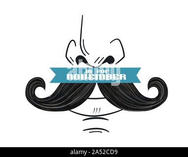 Symbol für SStsein Monat November Prostatakrebs. Männer im Gesundheitswesen Konzept Schnurrbart Saison Stock Vektor