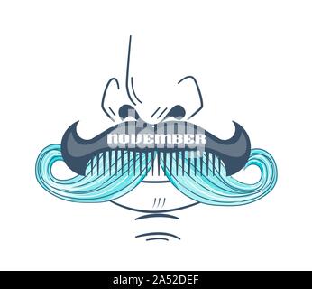 Symbol für SStsein Monat November Prostatakrebs. Männer im Gesundheitswesen Konzept Schnurrbart Saison Stock Vektor