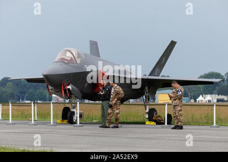 Volkel Niederlande 13. Juni 2019: Royal Netherlands Air Force F-35 Lightning II an der Luchtmachtdagen Airshow Stockfoto