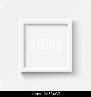 Leeres weißes Bild Frames festlegen. Platz elegante plactic oder Holzrahmen mit weichen Schatten. Vektor mockup auf transparentem Hintergrund Stock Vektor