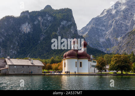 Königssee, Schönau, Berchtesgaden, Bayern, Deutschland, Europa Stockfoto