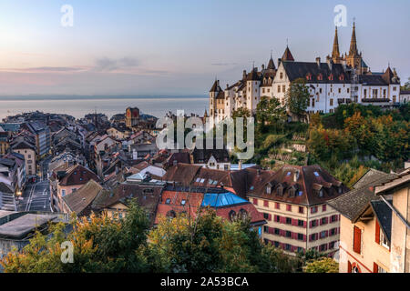 Schloss Neuenburg, Schweiz, Europa Stockfoto