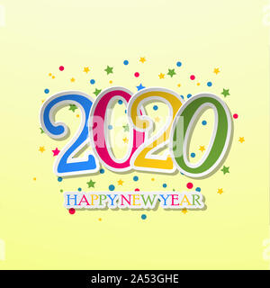 Frohes neues Jahr 2020 das Banner. Frohes Neues Jahr 2020 Design Patter. Vector Illustration Stockfoto