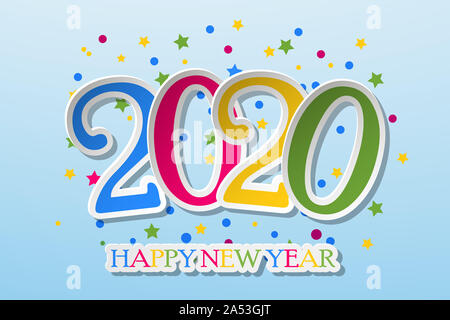 Frohes neues Jahr 2020 das Banner. Frohes Neues Jahr 2020 Design Patter. Vector Illustration Stockfoto
