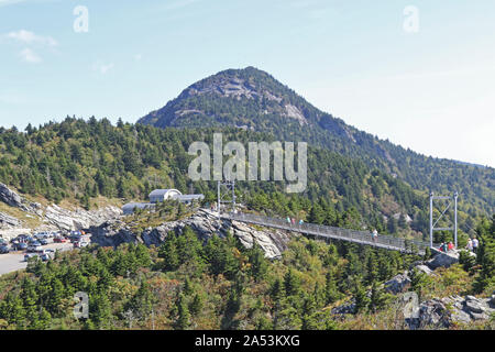 Der Großvater von Berg Meile hoch schwingende Brücke, North Carolina, United States Stockfoto