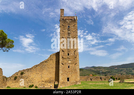 Torre del Cassero, einem mittelalterlichen Turm in Castiglion Fiorentino, Toskana, Italien Stockfoto