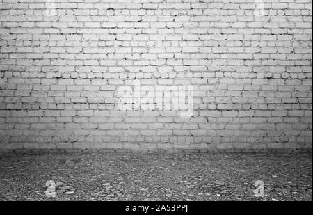 Rendering von innen mit alten weißen Wand und Boden Stockfoto