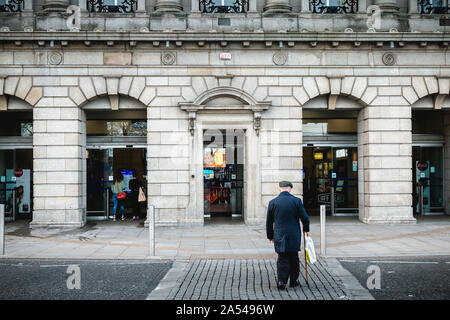 Dublin, Irland - 13. Februar 2019: Architektur Detail von Heuston Bahnhof an einem Wintertag Stockfoto