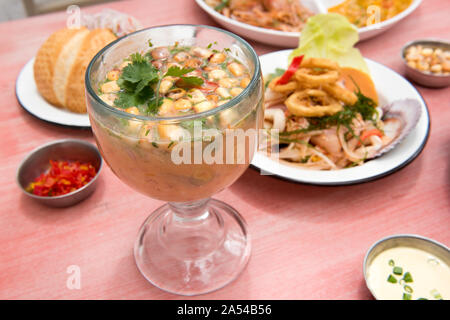Ceviche ist der beliebteste Fisch peruanische Gericht aus Lima. Stockfoto