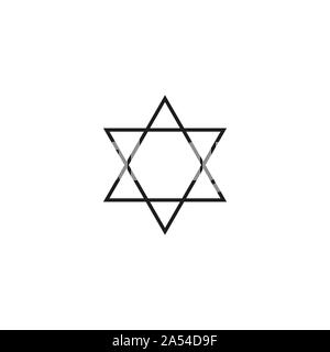 David stern Übersicht Symbol. Element der Religion Zeichen für mobile Konzept- und Webanwendungen. Dünne Linie David stern Übersicht Symbol kann für Web und Mob verwendet werden. Stock Vektor