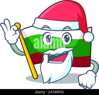 Santa flags bulgarischen in Mascot Schublade aufbewahrt Stock Vektor