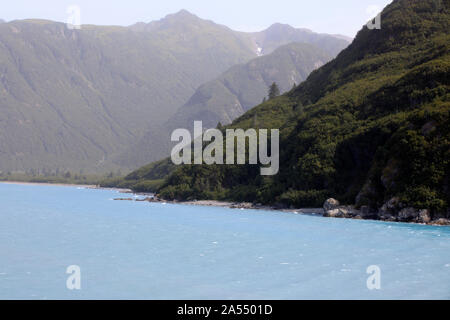 Blick vom Schiff Kreuzfahrt Deck in der Nähe von Hubbard Gletscher, Seward, Alaska, USA Stockfoto