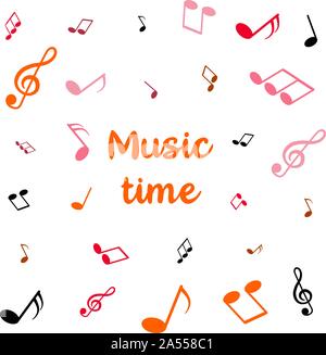Musik Zeit Hintergrund Vector Illustration Stock Vektor