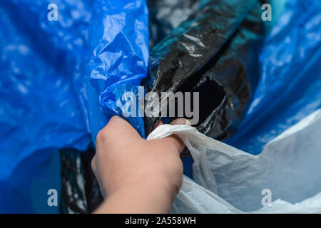 Single use Plastiktüten vertreten Konzept über Kunststoff Verschmutzung Stockfoto