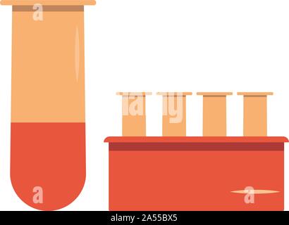 Medizinische Satz Kolben für die Blutanalyse und Testen. Symbol. Flache medical care Abbildung. Wissenschaftliche Forschung Stock Vektor
