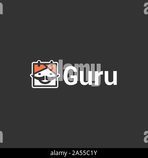 Guru vektor Logo. Guru Symbol. Guru lineare Zeichnung Stock Vektor