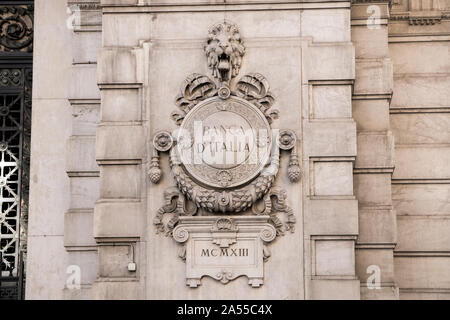 Mailand, Italien - 6. Januar 2019: Banca d'Italia (Bank von Italien) Logo Zeichen auf der Bürogebäude in Mailand Stockfoto