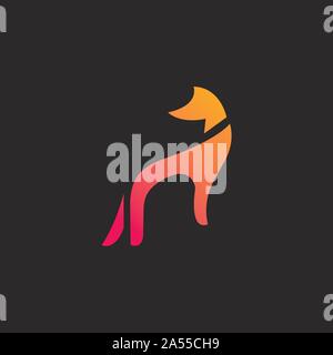 Fox vector Logo. Fox Abbildung. Fox Symbol Stock Vektor
