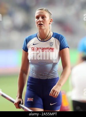 Großbritanniens Holly Bradshaw während der Frauen Stabhochsprung Endg. Stockfoto