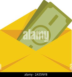 Geld Briefumschlag. Flache Darstellung von Geld Umschlag vektor Symbol für Web Design Stock Vektor