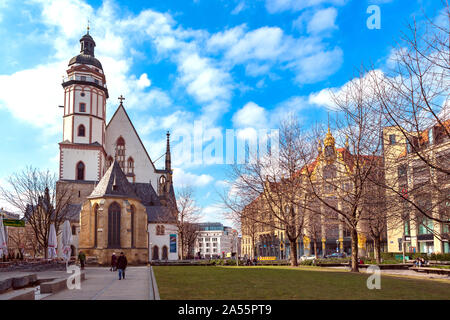 LEIPZIG, Deutschland - ca. März 2018: Die Thomaskirche Leipzig Stadt in Deutschland Stockfoto