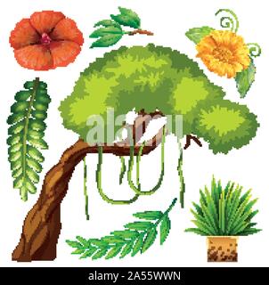 Eingestellt von isolierten Objekten Thema Gartenbau Abbildung Stock Vektor