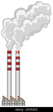 Factory Schornsteine mit Rauch aus Abbildung Stock Vektor