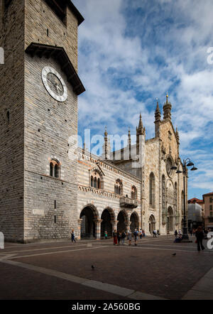 Comer See, Lombardei Italien September 2019 Como Kathedrale Duomo oder 14 Cent. Como Kathedrale (Italienisch: Kathedrale Santa Maria Assunta; Duomo di Como) ist die Ro Stockfoto