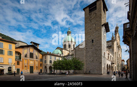 Comer See, Lombardei Italien September 2019 Como Kathedrale Duomo oder 14 Cent. Como Kathedrale (Italienisch: Kathedrale Santa Maria Assunta; Duomo di Como) ist die Ro Stockfoto