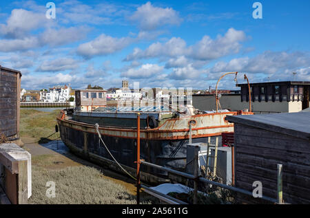 Shoreham durch Sea West Sussex UK - hausboote auf dem Fluss Adur Stockfoto