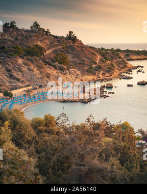 Schönen Strand von Konnos Bay in Cape Greko Naturpark, Zypern Stockfoto