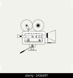 Übersicht Classic Vintage Camcorder Vektor, Umriss alten Film Kamera Vektor Stockfoto